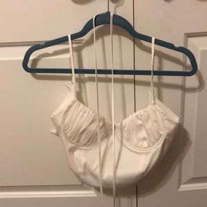 Barely worn Tiger mist size medium white crop top!